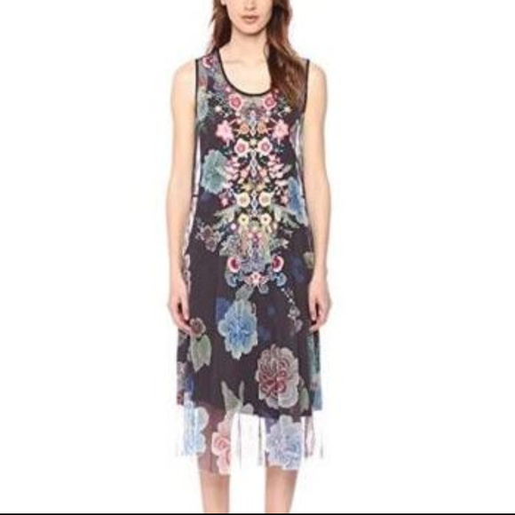 Biya Johnny Was 2 Pc Hahna Mesh Floral Print Dress - Picture 1 of 3
